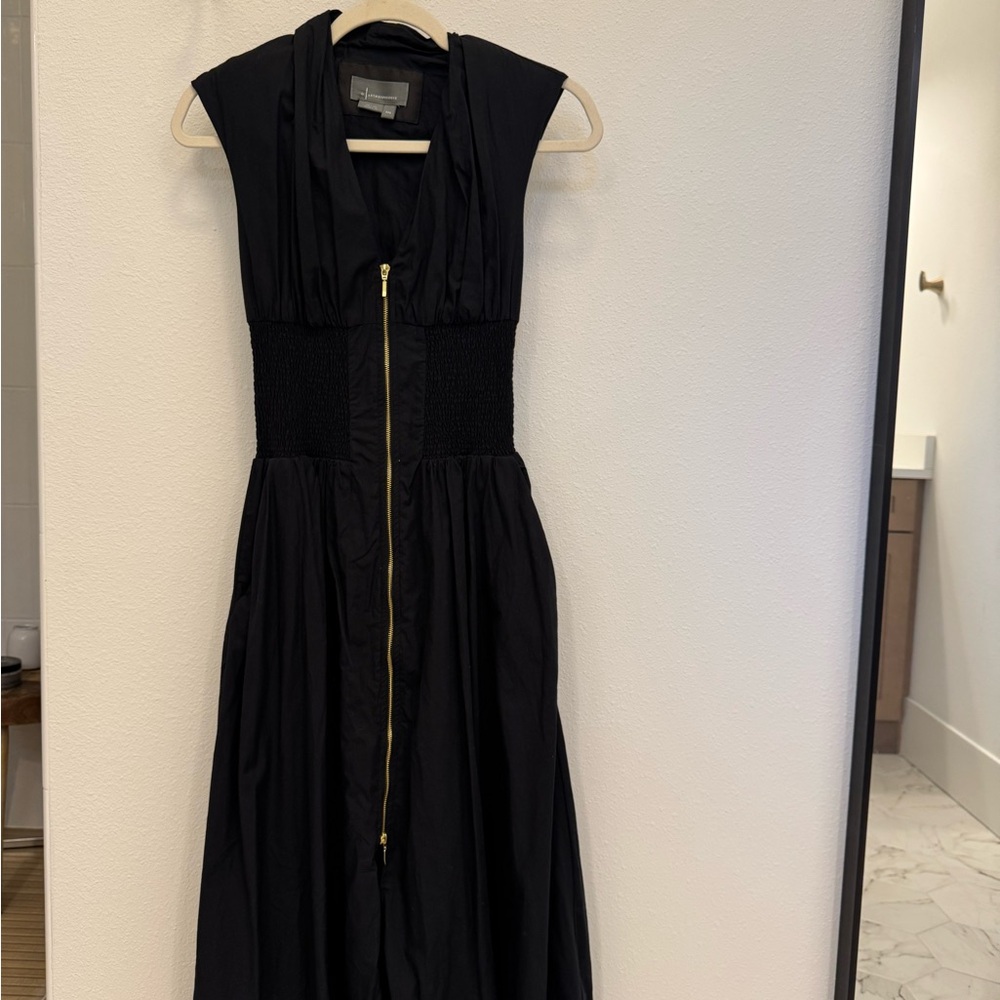 Anthropologie Black Cowl Neck A-line Maxi Dress